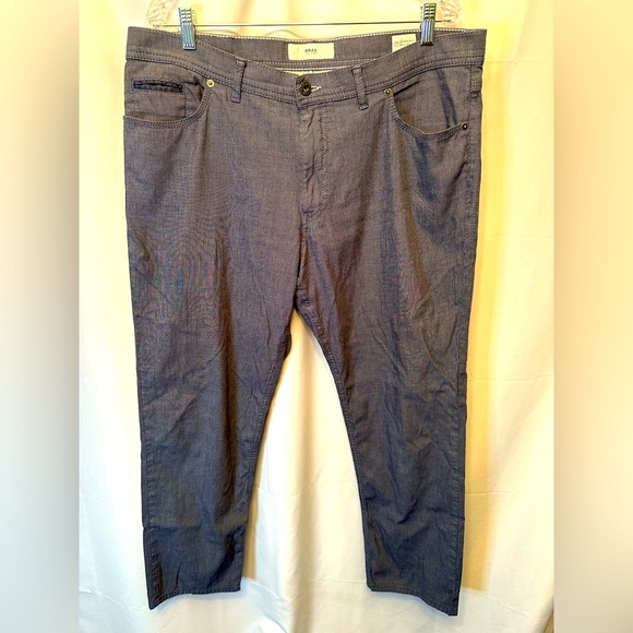 Brax Pants Mens 40x30 Navy Stripe Cooper Fancy Regular Dots Feel Good 82-1907/26 - Picture 1 of 8